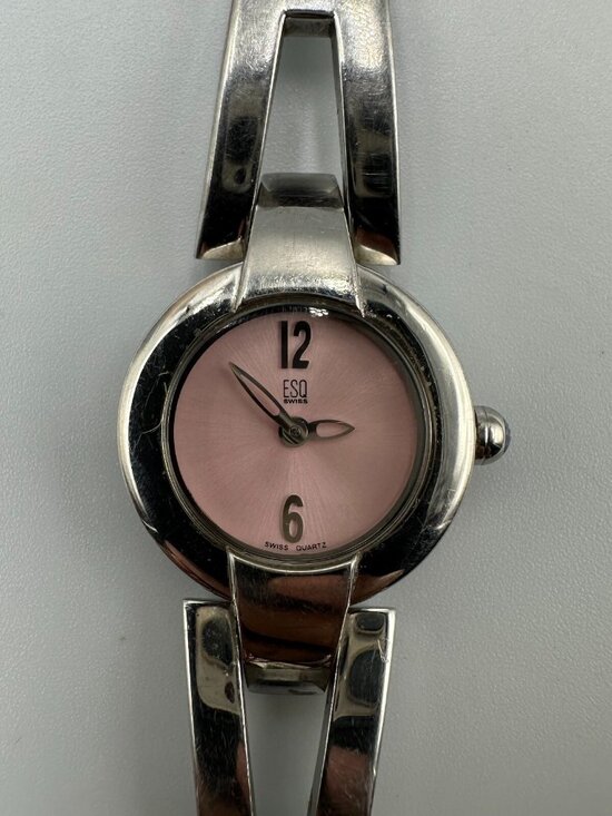 ESQ Watch Women Silver Tone Pink Dial 22MM Round Swiss New Battery 7.25 Inch main image 6